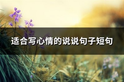 ​适合写心情的说说句子短句(共154句)